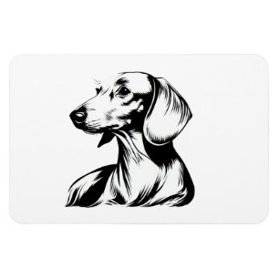 Magnet Flexible Portrait de teckel – Art linéaire minimal de chien