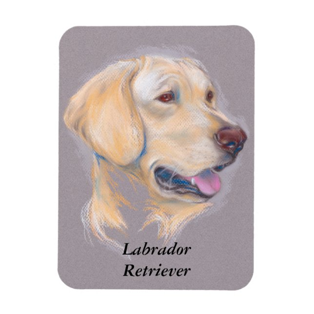 Magnet Flexible Portrait de trieur du Labrador jaune (Vertical)