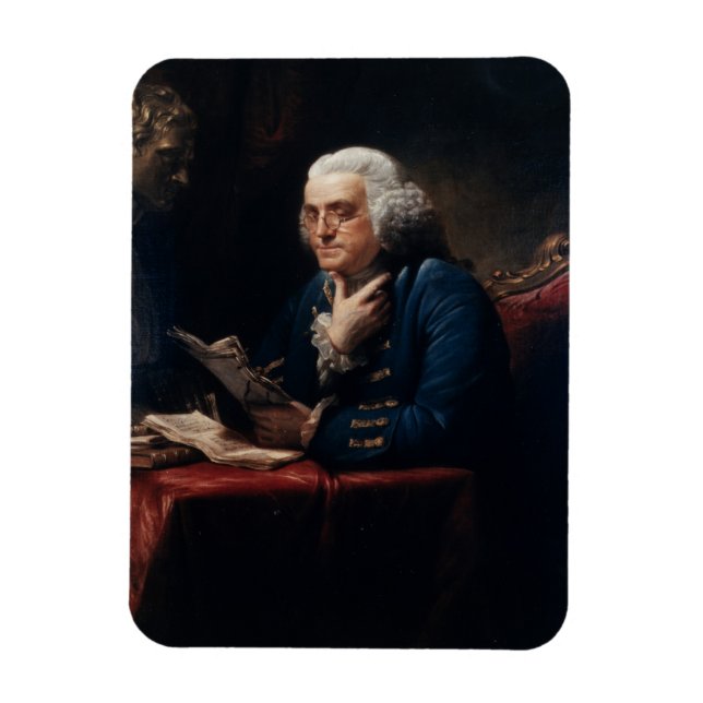 Magnet Flexible Portrait en miniature, Benjamin Franklin Père fond (Vertical)