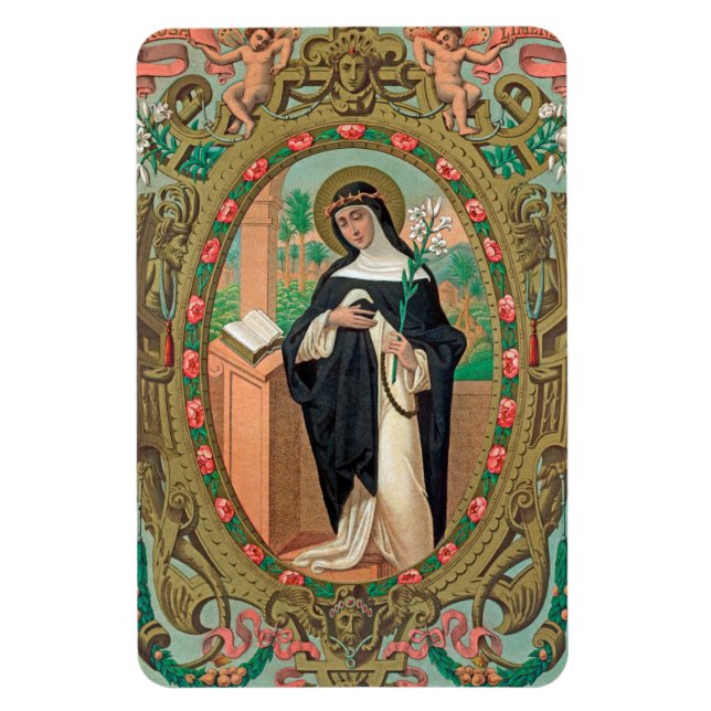 Magnet Flexible Portrait encadré de Saint Rose de Lima (K 48) (Vertical)