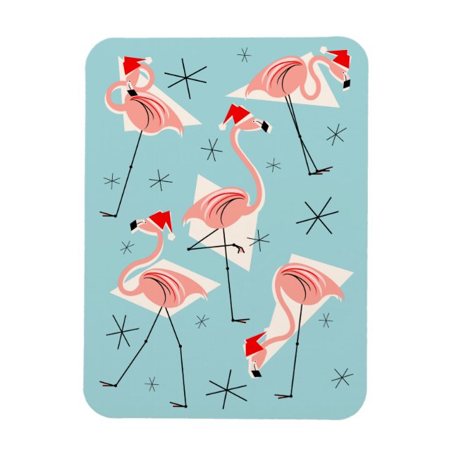 Magnet Flexible Portrait flexible Flamant rose Santas Blue aimant (Vertical)