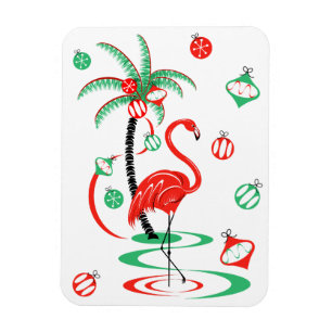 Magnet Flexible Portrait magnétique flexible Flamant rose de Noël