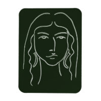 Portrait malachite avec cheveux longs