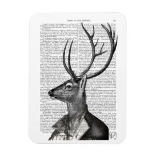 Magnet Flexible Portrait noir et blanc de cerfs