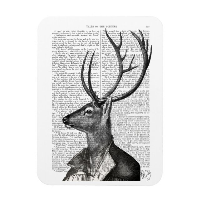 Magnet Flexible Portrait noir et blanc de cerfs (Vertical)