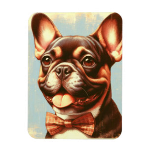 Magnet Flexible Portrait vintage de peinture Bulldog