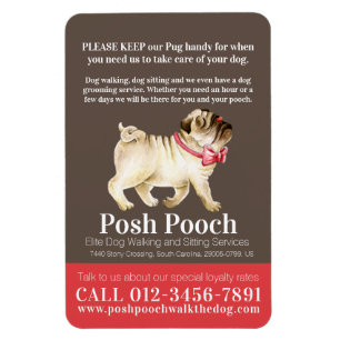 Magnet Flexible Posh pooch mignon carlin chien services de marche 