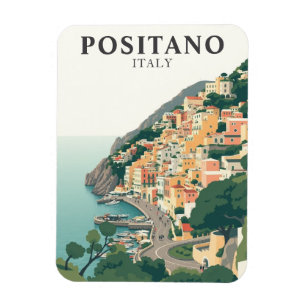 Magnet Flexible Positano, Italie Ville Vintage