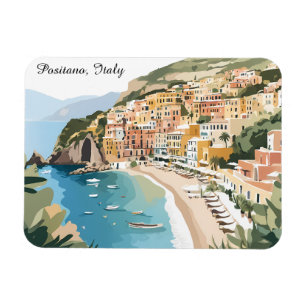 Magnet Flexible Positano vintage Italie Côte amalfitaine Art de v
