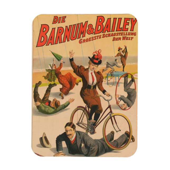 Magnet Flexible Poster De Cirque Allemand vintage, 1900. (Vertical)