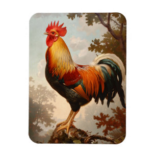 Magnet Flexible Poster de coq majestueux dans une forêt naturelle 