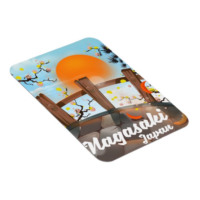 Magnet Flexible Poster de fleurs japonaises de Nagasaki. (Côté Droit)