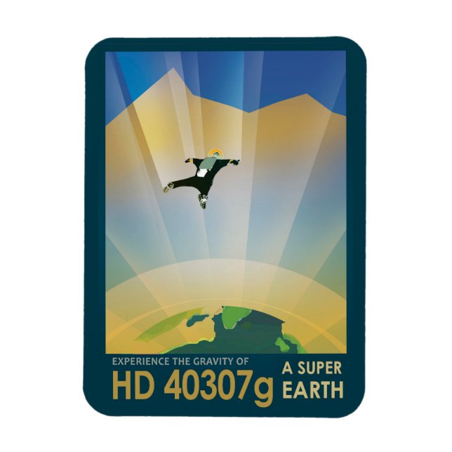 Magnet Flexible Poster De L'Espace Rétro-La Gravité D'Une Super Te (Vertical)