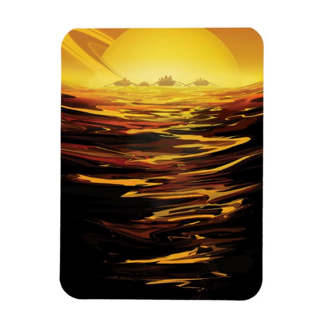 Magnet Flexible Poster de l'espace rétro - La plus grande lune de  (Vertical)