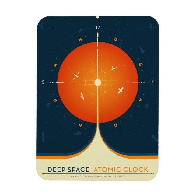 Magnet Flexible Poster de l'horloge atomique Deep Space, version o (Vertical)