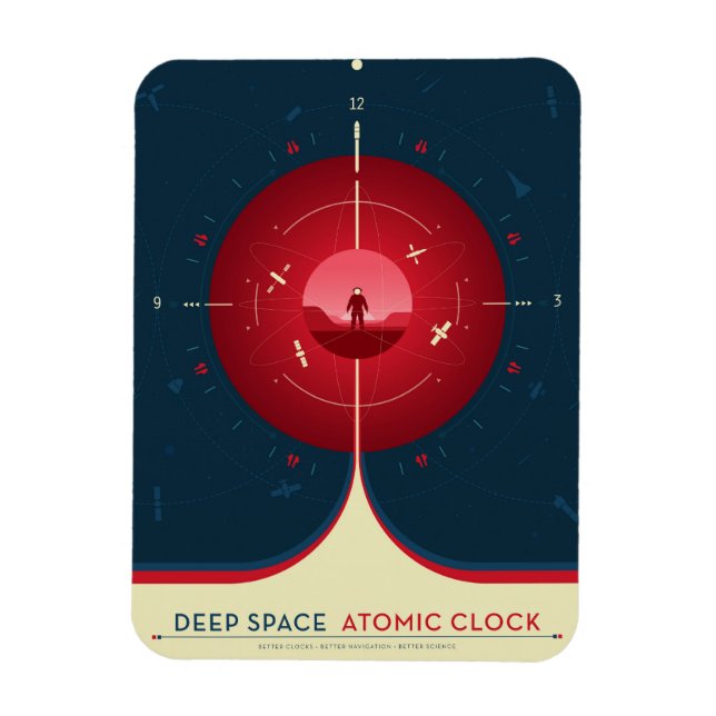 Magnet Flexible Poster de l'horloge atomique Deep Space, version r (Vertical)
