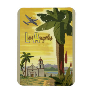 Magnet Flexible Poster de Los Angeles California Retro Vintage voy