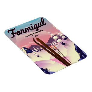 Magnet Flexible Poster de ski Formigal Aragon Espagne.