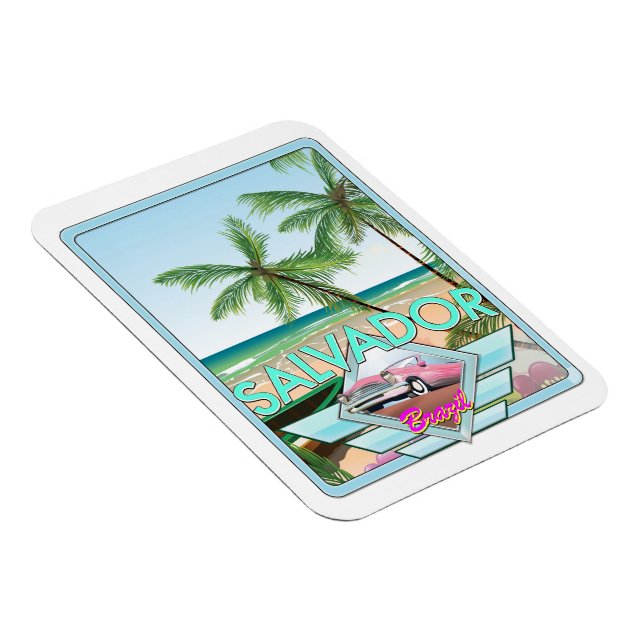 Magnet Flexible poster de voyage à la vintage Salvador Brésil. (Côté Droit)