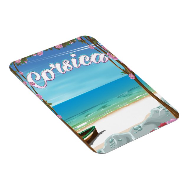 Magnet Flexible poster de voyage de Corse Beach (Côté Droit)