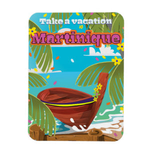 Magnet Flexible Poster de voyage de Martinique Cartoon