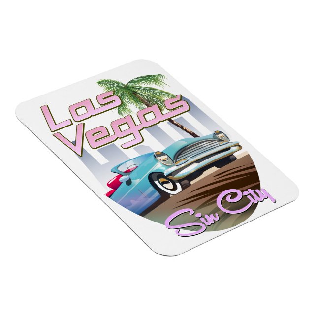 Magnet Flexible Poster de voyage des années 1980 de Sin city Las V (Côté Droit)