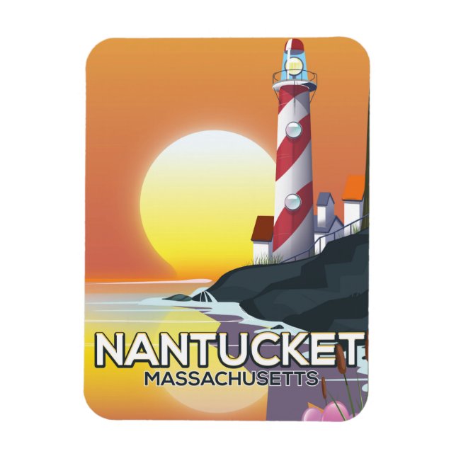 Magnet Flexible Poster de voyage du phare de Nantucket Massachuset (Vertical)