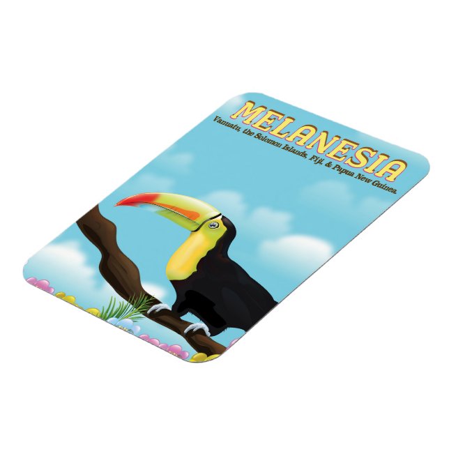 Magnet Flexible poster de voyage Melanesia Toucan (Côté Gauche)