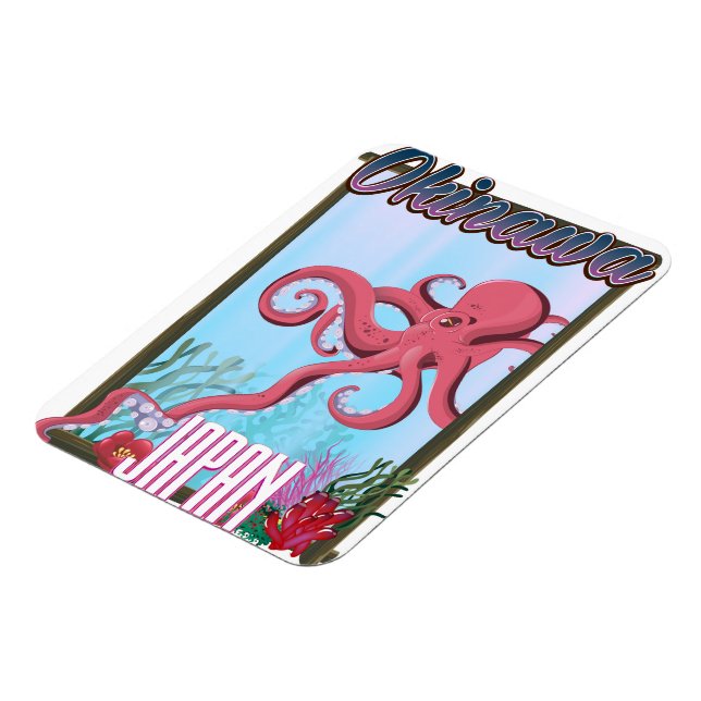Magnet Flexible Poster de voyage Okinawa Japan Squid (Côté Gauche)