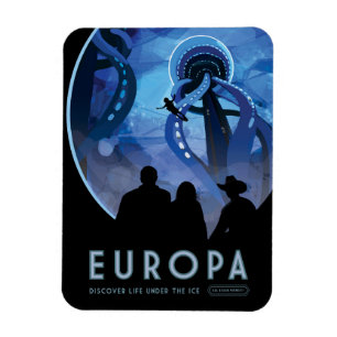 Magnet Flexible Poster de voyage Retro Space - Jupiter's Moon Euro