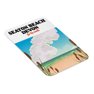 Magnet Flexible Poster de voyage Seaton Beach Dorset
