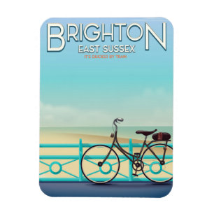 Magnet Flexible Poster de voyage vintage de Brighton, East Sussex.