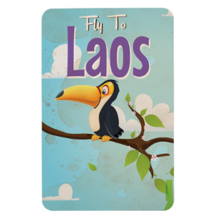 Magnet Flexible Poster des vacances Vintages au Laos