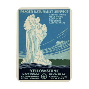 Magnet Flexible Poster du parc vintage Yellowstone
