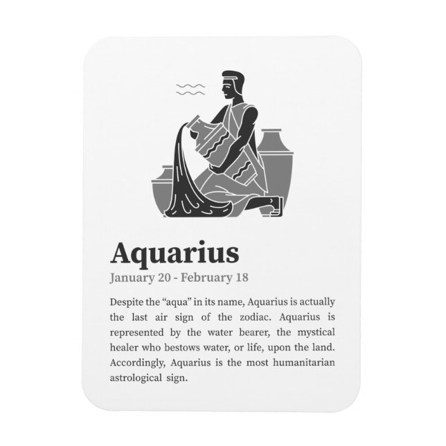 Magnet Flexible Poster du signe Aquarius Zodiac (Vertical)