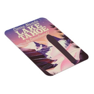 Magnet Flexible Poster du Snowboard du lac Tahoe Sierra Nevada USA