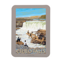 Poster du Vintage voyage de pêche de Celilo Falls