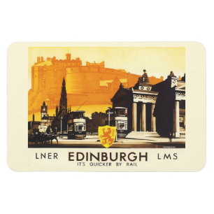 Magnet Flexible Poster du Vintage voyage d'Edimbourg LNER Fine