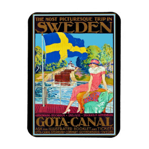 Magnet Flexible Poster du Vintage voyage Gota Canal Suède