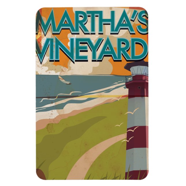 Magnet Flexible Poster du Vintage voyage Marthas Vineyard (Vertical)