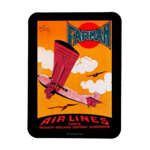 Magnet Flexible Poster Monoplane F-170 de Farman Brothers Airlines