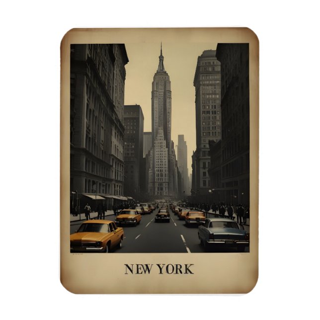 Magnet Flexible Poster vintage de New York (Vertical)