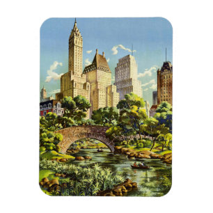 Magnet Flexible Poster vintage de New York City Central Park