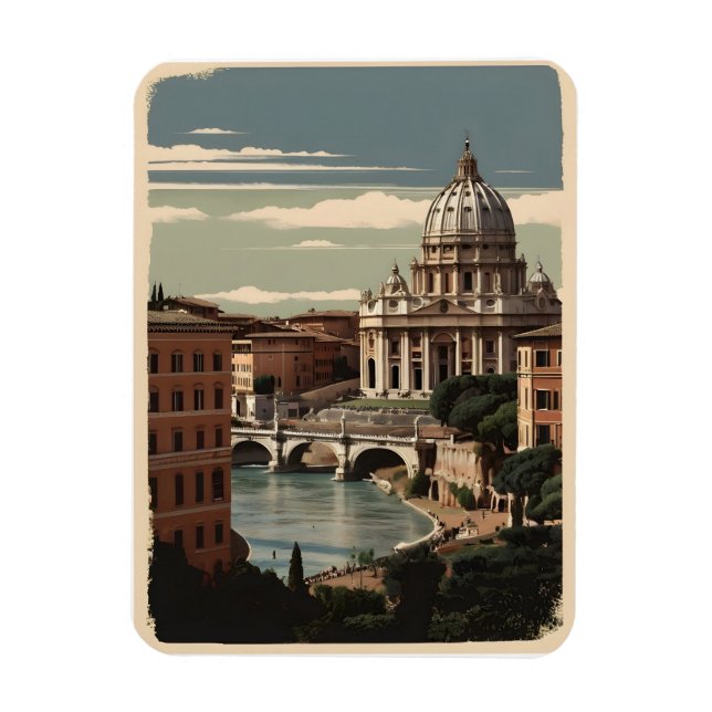 Magnet Flexible Poster vintage de Rome (Vertical)