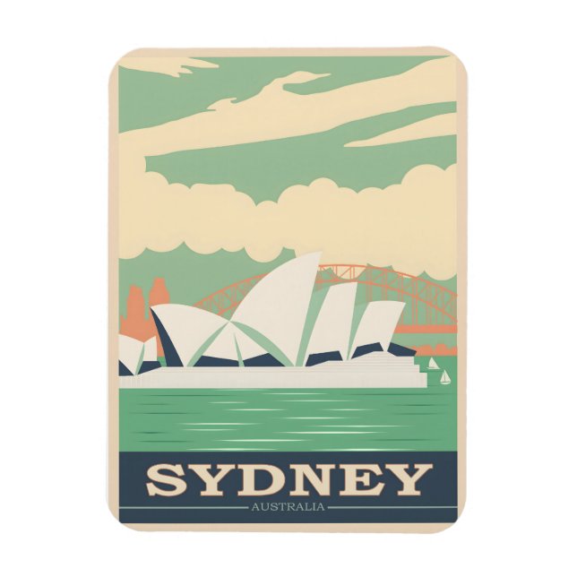 Magnet Flexible Poster vintage de Sydney (Vertical)