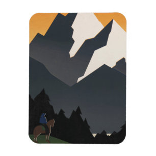 Magnet Flexible Poster vintage Promouvoir Les Voyages Au Montana.