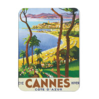 Poster Vintage voyage Cannes Côte d'Azur