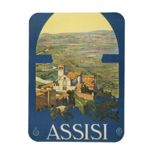 Magnet Flexible Poster Vintage voyage D'Assise, Italie