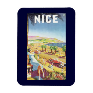Magnet Flexible Poster Vintage voyage, Nice, France Côte d'Azur