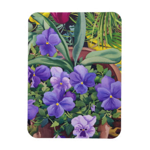 Magnet Flexible Pots de fleurs avec les pensées 2007